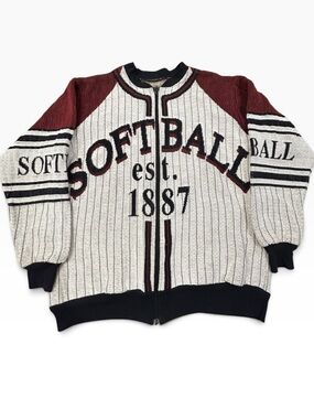 Jodon II Vintage Fastpitch Softball Knit Full Zip Sweater Unisex Men’s‎ Small